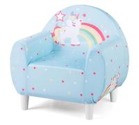 GOPLUS Canapé Enfant Licorne, Fauteuil Enfant Confortable en Tissu Respirant et Mousse Haute Densité, Chaise de Lecture Rembourrée pour Garçons Filles 3+ Ans, Charge 50 kg (Bleu)