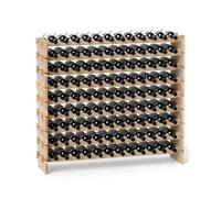 GOPLUS Casier à Bouteilles pour 108 Bouteilles, Range Bouteille Vin avec 9 Étagères, Porte Bouteille en Bois Massif pour Bars, sous-sols, 119 x 29 x 108CM, Bois Naturel