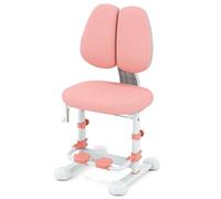 GOPLUS Chaise Bureau Enfant Réglable en Hauteur, Chaise Enfant Ergonomique avec Dossier et Repose-Pieds Réglables, Assise Rembourrée, pour Lire, Étudier et Dessiner (Rose)