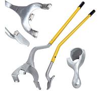 Goplus Changeur de pneus, 17,5" à 24" Kit d'outils de Montage de pneus Démonter l'acier, sans Chambre à air de Camion à Billes Manuel de l'interrupteur pneumatique de Changement (Jaune)