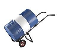 GOPLUS Chariot de Transport Métallique Robuste pour Fûts d'Huile avec 2 Roues en Caoutchouc et Poignées Ergonomiques, Diable à Main avec Capacité de 545 KG pour Stations-Service, Usines, Garages