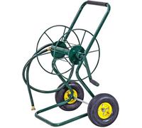 GOPLUS Chariot Enrouleur Tuyau d'Arrosage avec 2 Roues-Cadre en Métal-Mécanisme de Manivelle pour Jardin/Jardinage