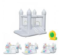 GOPLUS Château Gonflable avec Souffleur Thème Mariage pour Enfant 3-12 an