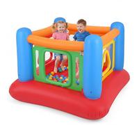 GOPLUS Château Gonflable Carré Intérieur Extérieur Enfants 3+ Ans (Bleu)