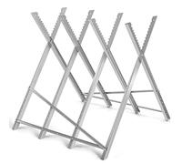 GOPLUS Chevalet de Sciage Pliable pour Tronçonneuses, Chevalet de Travail en Bois Réglable avec Dents de Scie et Entretoises, Charge 100 kg, pour Bois de Chauffage, Bois de Cheminée