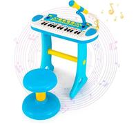 GOPLUS Clavier de Piano Enfant à 31 Touches,Jouet Piano Électronique avec Tabouret/ Microphone,22 Démo,pour Garçon/Fille 3