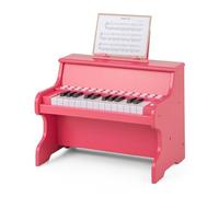 GOPLUS Clavier Piano Enfant 25 Touches Lumineuses, Piano Numérique en Bois avec Pupitre, Mode d'apprentissage, Volume/Vitesse Réglables, Instrument de Musique pour 3+ Ans (Rose)