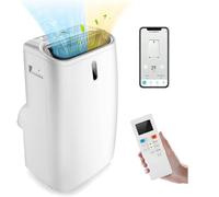 GOPLUS Climatiseur Mobile 16000BTU 4,7kW 5 en 1 Fonction de Refroidissement, Chauffage, Déshumidification, Ventilation, Mode Nuit, Minuterie 24H, Contrôle Télécommande/Écran, 50-55㎡, R290