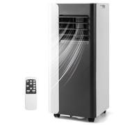 GOPLUS Climatiseur Mobile 7000 BTU 3-en-1, Refroidisseur d’Air Portable avec Ventilateur à 2 Niveaux, Déshumidificateur, Minuterie, Trou de Drainage, Mode Nuit, Écran, Télécommande, Pièce de 33 m²