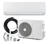 GOPLUS Climatiseur Reversible 9000 BTU 2,6 KW avec Fonction Chauffage et Refroidissement R32, Climatiseur Split Mural Silencieux 7 Mode, 8 Vitesse avec Pompe à Chaleur, Écran LED