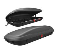 GOPLUS Coffre de Toit Rigide Voiture avec Serrure et Clé, Grand Sac de Toit Espace de Rangement, 2 Sangles d'attache pour Objets, Coffre de Toit Imperméable pour Camping, Pique-Nique, Voyage (400L)