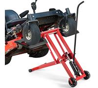 GOPLUS Cric Lève Tracteur de Tondeuse, Lève Tracteur Tondeuse Pliable avec 2 Roues, Hauteur Réglable 0-61cm à 3 Niveaux, Charge 227 kg, Plate-forme de Levage Hydraulique pour Tondeuses, Tracteurs, VTT