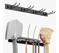 GOPLUS Crochet pour Garage，Organisateur de Rangement Mural avec 4 Crochets à Double Couche, Porte-outils Robuste Revêtu de Poudre pour Râteau, Pelle, Ski, Balai, Chaise