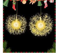 GOPLUS Decoration Noel Exterieur Interieur, 44 CM+54 CM Boules Noel Lumineuses Lustres avec 572 Lumières +912 Lumières Perles LED