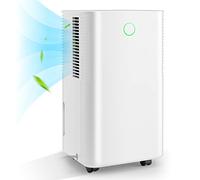GOPLUS Deshumidificateur d Air 12L/Jour Portable avec Roue Universelle, pour Chambre 15m², Déshumidificateur Electrique Silencieux, Minuterie 24H, 3 Modes & 2 Vitesses, Réservoir d’Eau 2L, Salon,Blanc
