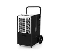 GOPLUS Déshumidificateur d'air 66 L, 355 m³/h, Minuterie 24 H, Déshumidificateur Professionnel avec Poignée & Roues, Pompe, Tuyau pour Dégâts d'Eau, pour Sous-Sol, Entrepôt (Blanc)