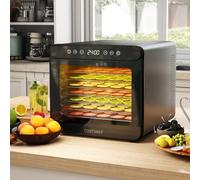 GOPLUS Déshydrateur Alimentaire 7 Plateau en Acier Inoxydable | Appareil de Séchage Température 30 à 75℃, Minuterie 24H, pour Viande, Légumes, Herbes, Fruits, 40x34x32CM