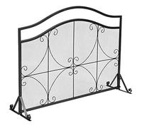 GOPLUS Écran de Cheminée pour Isolation des Étincelles et Cendres, Pare-Feu de Cheminée, Panneau Protection Cheminée Décoratif, pour Salon, Chambre, 113 x 34 x 84 cm, Noir