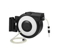 GOPLUS Enrouleur Tuyau Arrosage Mural 30 M, Dévidoir de Tuyaux avec Support Pivotant 180° avec Support Mural, Enroulement Automatique, Kit Complet Rétractable pour Pelouse, Jardin, Voiture (30M,Blanc)