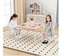 GOPLUS Ensemble de Table et 2 Chaises en Lapin Mignon pour Enfants 3-6 Ans-Dossier Ergonomique-pour Manger/Dessiner/Étudier Rose