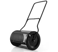 GOPLUS Epandeur de Compost Largeur 60 CM, Capacité 80L, Epandeur Engrais Gazon avec Poignée Ergonomique en U, Panier en Maille avec 2 Loquets Latéraux, pour Entretien du Jardin, Terrasse, Balcon