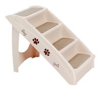 GOPLUS Escalier Pliable pour Chien/Chat en 4 Marches Feutre Confortable Charge 60KG 64 x 39 x 49 cm Beige