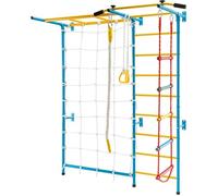 GOPLUS Espalier Suédoise Murale pour Enfant 3+ Ans,7-en-1 avec Anneaux de Gymnastique,Charge 100KG,Ensemble de Jeux en Acier