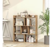 GOPLUS Étagère Bibliothèque à 7 Cubes Ouvertes, Bibliothèque en Bois à 3 Niveaux avec Kits Anti-basculement, Meuble Rangement pour Salon, Bureau, Bureau, 80x20x90cm (Naturel)