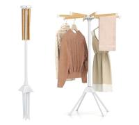 GOPLUS Étendoir à Linge Pliable, Etendoir Linge Interieur avec 8 Barres Amovibles et 40 Fentes, Sechoir à Vêtements avec Angle Ajuste 360°, Tancarville Solide，83,5 x 83,5 x 123 CM，Charge 12 KG