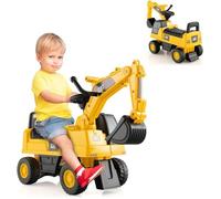 GOPLUS Excavateur pour Enfants 1-3 Ans avec Bras à Angle Réglable,Pelleteuse avec Klaxon Simulé,Tractopelle avec Espace de