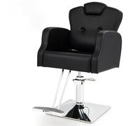 GOPLUS Fauteuil de Coiffure, Fauteuil de Barbier Hydraulique, Style Moderne Rotatif 360°avec Siège Réglable, Appui-Tête, Équipement de Stylisme pour Salon Spa & Beauté, Charge 150KG, Noir