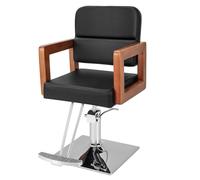 GOPLUS Fauteuil de Coiffure, Fauteuil de Barbier Rotatif 360° avec Hauteur Réglable 50-65cm, Pompe Hydraulique, Dossier Ergonomique et Repose-Pieds, pour Salon Spa & Beauté, Charge 250KG, Noir
