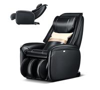 GOPLUS Fauteuil de Massage SL Track, Relaxation avec Chauffage Lombaire, Détection Automatique des Épaules, Télécommande, Roulettes & Coussin, Fauteuil Shiatsu pour Domicile ou Bureau (Noir)