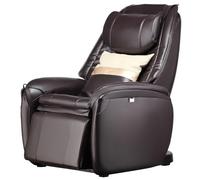 GOPLUS Fauteuil de Massage SL Track, Relaxation avec Chauffage Lombaire, Détection Automatique des Épaules, Télécommande, Roulettes & Coussin, Fauteuil Shiatsu pour Domicile ou Bureau (Marron)