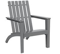 GOPLUS Fauteuil Jardin Exterieur Moderne 69 x 73 x 85 CM, Fauteuil Adirondack en Bois d'Acacia Massif, Siège Incurvé, Idéal pour Jardin, Terrasse, Piscine, Cour, Patio, Plage, Charge 160KG (Gris)