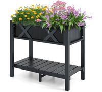 GOPLUS Jardinière sur Pieds avec Trous de Drainage, Étagère de Rangement Inférieure, Jardinière de Culture, 86x45x73cm