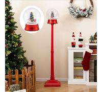 GOPLUS Lampadaire Noël 153 cm avec Lumières LED, Décoration Noel Exterieur Carrousel Rotatif avec 8 Chansons, Scène Festive, Lanterne Boule à Neige Noel, Interieur Exterieur (Sapin)