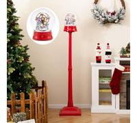 GOPLUS Lampadaire Noël 153 cm avec Lumières LED, Décoration Noel Exterieur Carrousel Rotatif avec 8 Chansons, Scène Festive, Lanterne Boule à Neige Noel, Interieur Exterieur (Grande Roue)