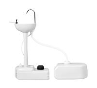 GOPLUS Lavabo Portable Camping17 L+24 L avec Roues, Station Lavage Mobile avec Robinet, Distributeur Savon, Porte-Serviettes, Pompe à Pied, Bassin de Lavage pour Camping, Fête, Soirée