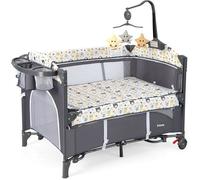 GOPLUS Lit Bébé Parapluie, avec Matelas et Sac, Lit Bébé de Voyage Compact, pour 0-3 Ans Jusqu'à 30 kg, 125x65x76 cm, Modèle 2