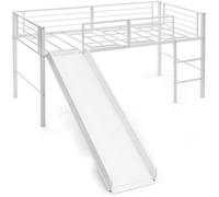 GOPLUS Lit Superposé avec Échelle à 2 Marches et Toboggan Amovible,Lit Mezzanine avec Garde-corps de Sécurité Charge Max