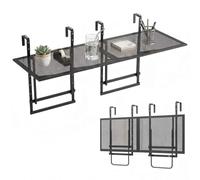 GOPLUS Lot de 2 Tables de Balcon, Style Moderne pour Patio/Terrasse/Jardin
