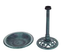 GOPLUS Mangeoire à Oiseaux sur Pied avec Plateau D.50cm,Abreuvoir Oiseaux H.72CM en PP,Bain d'Oiseaux avec Un Oiseau Décoratif,Vert
