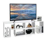 GOPLUS Meuble TV Console 3 pièces pour téléviseurs jusqu'à 165,1 cm, Meuble multimédia Moderne avec Grand Espace de Rangement, Conception à Combinaison Libre (Blanc)