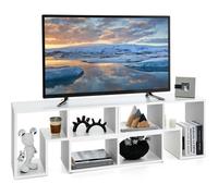 GOPLUS Meuble TV pour Téléviseurs Jusqu'à 65''-3 Pièces Combinaison Libre-Style Moderne-Longueur 134-180CM,Blanc