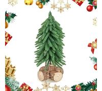 GOPLUS Mini Sapin de Noël 40 cm, Artificiel Avec 200 Branches en PE et Base en Bois Massif, Pour Décoration de Noël