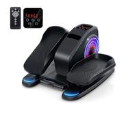 GOPLUS Mini Vélo Elliptique Électrique sous Bureau, Écran et Télécommande, Bidirectionnelle, 3 Modes Automatiques, 5 Vitesses, Vélo Elliptique d'Appartement pour Seniors & Adultes (Rouge)