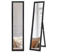 GOPLUS Miroir 2 en 1 Mural sur Pied, HD Miroir avec Cadre de Style Moderne, Psyché 147 x 29 CM, sur Toute La Longueur, Idéale pour Votre Vestibule ou Chambre à Coucher (Noir)