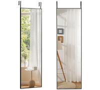 GOPLUS Miroir Mural Haute Définition avec Membrane Antidéflagrante, Miroir Pleine Longueur Suspendu avec Cadre en Aluminium & Crochet Réglable, Miroir Mural Suspendu pour Chambre, Vestiaire (Noir)