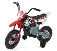 GOPLUS Moto Électrique Enfants 12 V avec Batterie,2 Roues Amovibles, Voiture Electrique Enfant avec Musique sans Fils, Amortissement, Charge 30 kg, 3-5 km/h, pour Enfants de 3-8 Ans (Rouge)